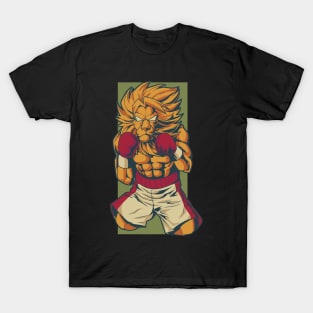 With boxing gloves in boxing ring - cartoon lion boxer T-Shirt